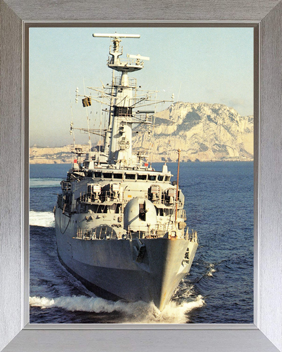 HMS Alacrity (F174) Royal Navy Type 21 Frigate Photo Print Bow View Wall Art Naval Decor Posters, Prints, & Visual Artwork Hampshire Prints 10 x 8 Silver Frame No