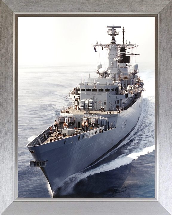 HMS Beaver (F93) Royal Navy Type 22 Frigate Port Bow View Photo Print Wall Art Decor Posters, Prints, & Visual Artwork Hampshire Prints 10 x 8 Silver Frame No