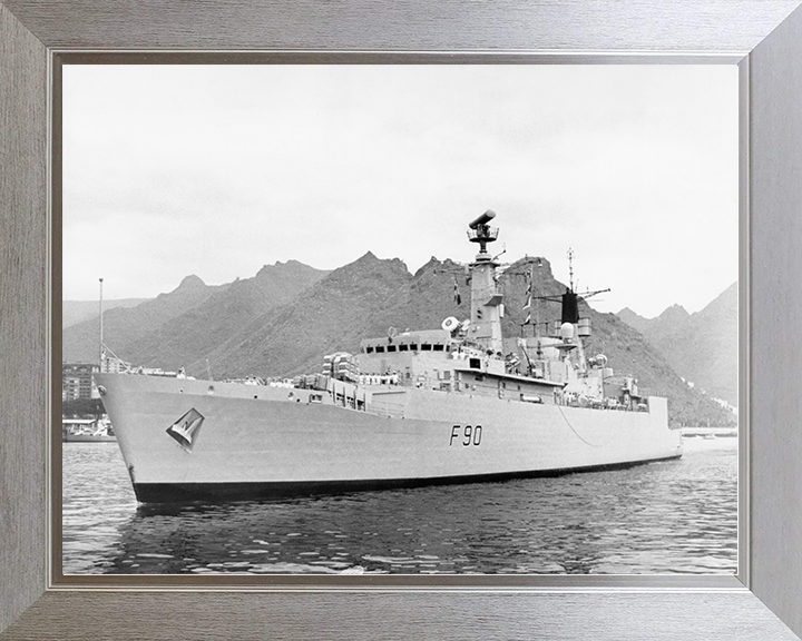 HMS Brilliant (F90) Royal Navy Type 22 Frigate Low Port Bow View Photo Print Wall Art Decor Posters, Prints, & Visual Artwork Hampshire Prints 10 x 8 Silver Frame No