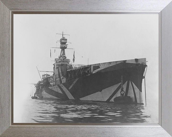 HMS Furious (47) Photo Print - At Sea - Royal Navy Modified Aircraft Carrier Posters, Prints, & Visual Artwork Hampshire Prints 10 x 8 Silver Frame No