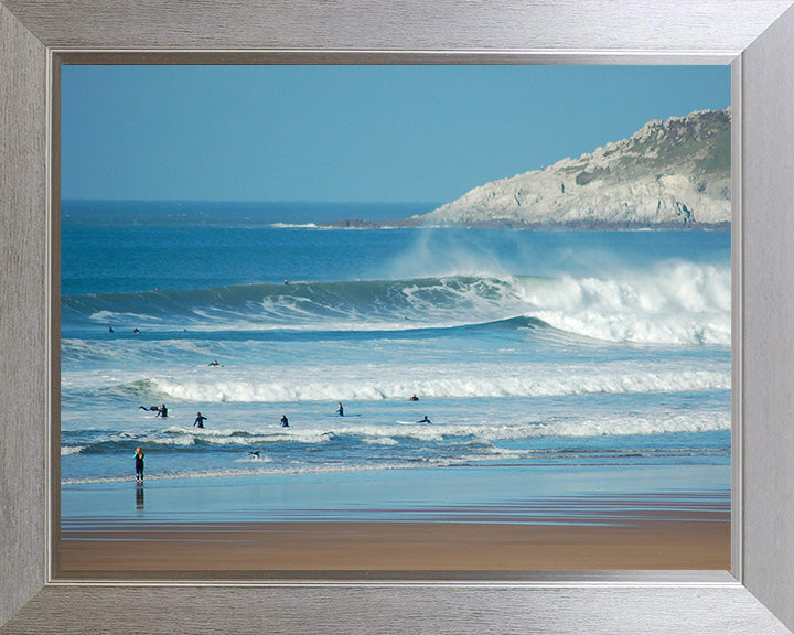 Surfers at Woolacombe Beach Devon Photo Print - Canvas - Framed Photo Print - Hampshire Prints