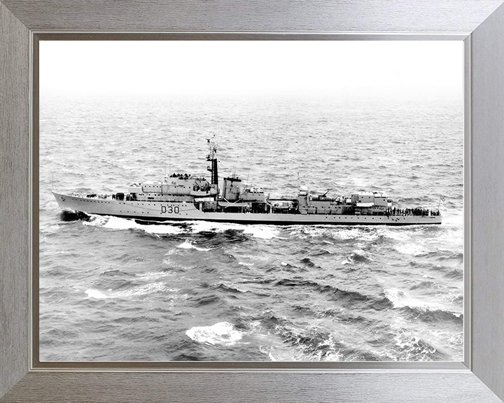 HMS Carron (D30) Royal Navy C Class Destroyer Port Beam View Photo Print Wall Art Decor Posters, Prints, & Visual Artwork Hampshire Prints 10 x 8 Silver Frame No
