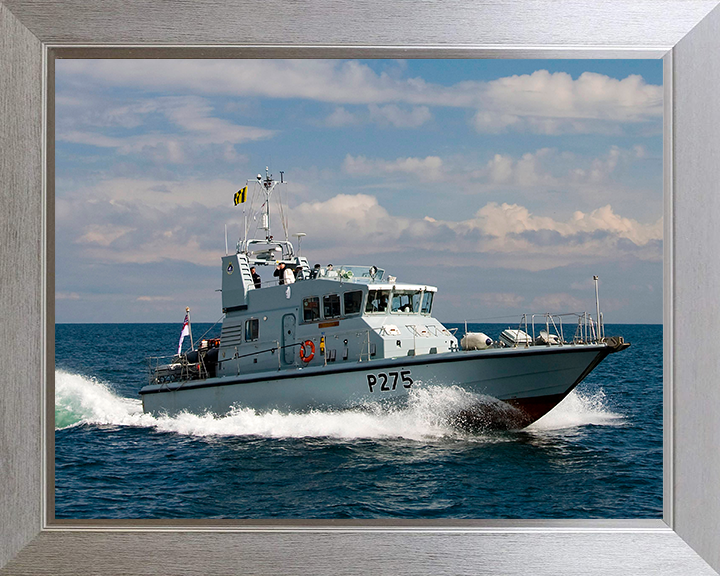 HMS Raider (P275) Photo Print - At Sea 2009 - Royal Navy Archer Class P2000 Patrol Vessel Hampshire Prints 10 x 8 Silver Frame No