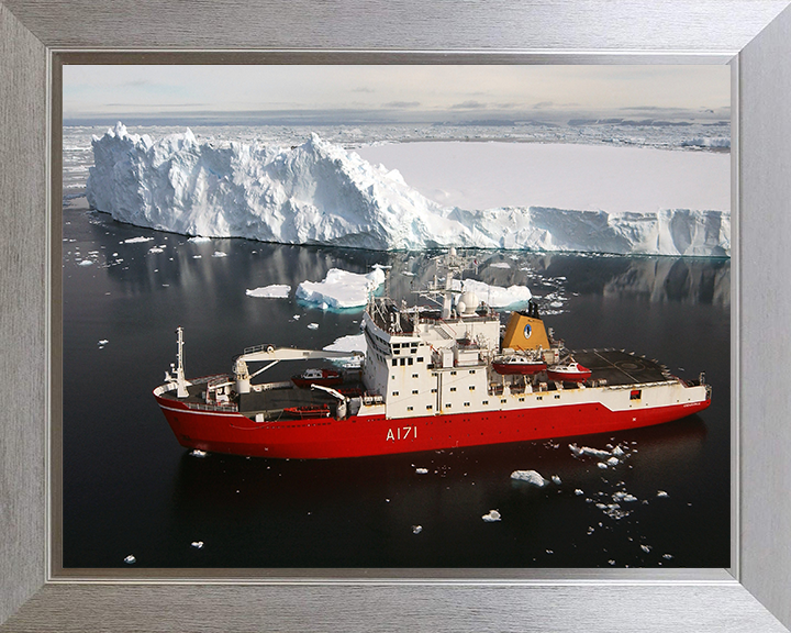 HMS Endurance (A171) Photo Print - Antarctic Peninsula 2007 - Royal Navy Ice Breaker Patrol Ship Hampshire Prints 10 x 8 Silver Frame No