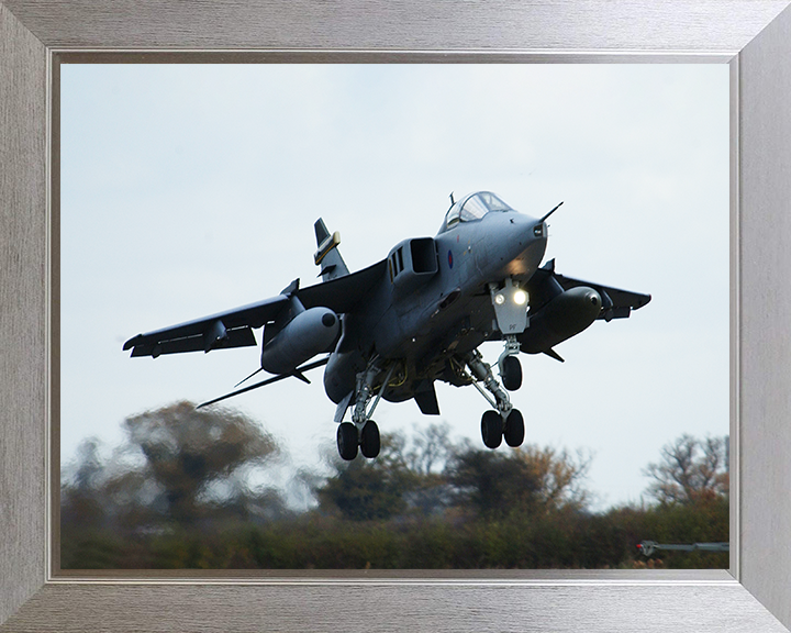 RAF Jaguar Taking Off 2002 Photo Print - Royal Air Force Aircraft Posters, Prints, & Visual Artwork Hampshire Prints 10 x 8 Silver Frame No