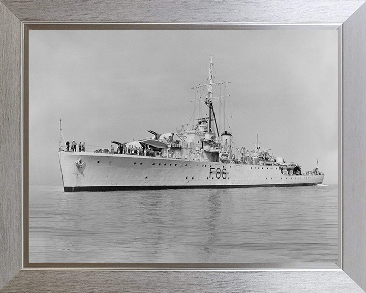HMS Pelican (F86) Photo Print - At Sea 1954 - Royal Navy Egret Class Sloop Posters, Prints, & Visual Artwork Hampshire Prints 10 x 8 Silver Frame No