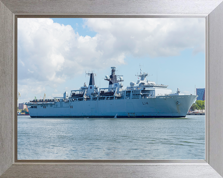 HMS Albion (L14) Royal Navy Albion Class Amphibious Ship Low Starboard View Photo Print Wall Art Naval Decor Posters, Prints, & Visual Artwork Hampshire Prints 10 x 8 Silver Frame No