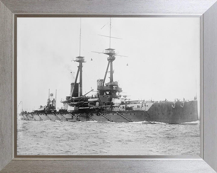 HMS Bellerophon (1907) Royal Navy Bellerophon class dreadnought battleship Photo Print or Framed Print - Hampshire Prints