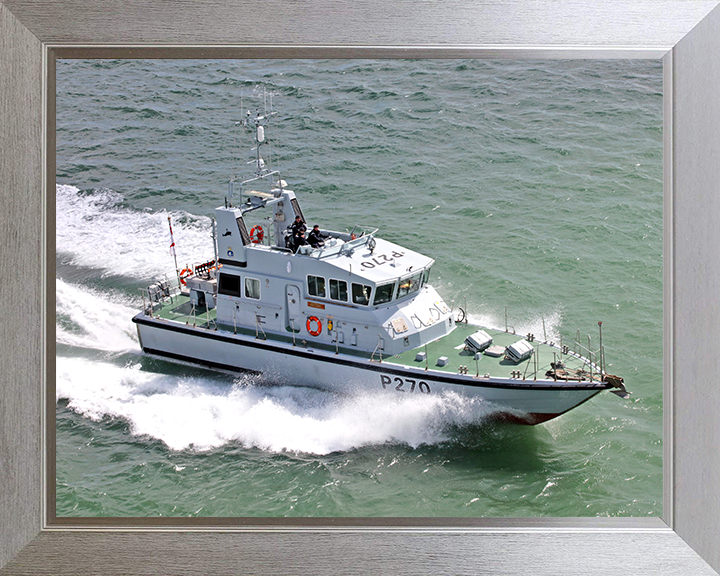HMS Biter (P270) Photo Print - Starboard View 2017 - Royal Navy Archer Class P2000 Patrol Vessel Posters, Prints, & Visual Artwork Hampshire Prints 10 x 8 Silver Frame No