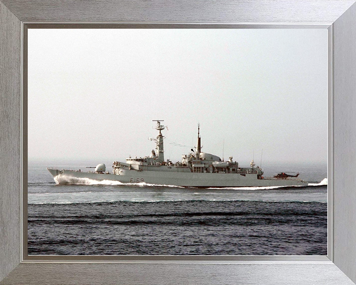 HMS Amazon (F169) Royal Navy Type 21 Frigate At Speed Photo Print Wall Art Decor Posters, Prints, & Visual Artwork Hampshire Prints 10 x 8 Silver Frame No