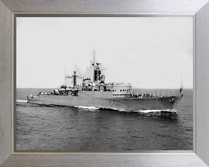 HMS Wizard (F72) - At Sea 1963 - Royal Navy W Class Destroyer Photo Print Wall Art Naval Decor UK Posters, Prints, & Visual Artwork Hampshire Prints 10 x 8 Silver Frame No