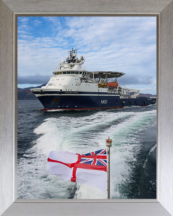 HMS Stirling Castle (M01) Photo Print - At Sea Oct 2025 - Royal Navy Mine Countermeasures Support Vessel