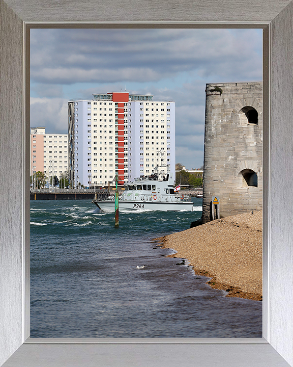 HMS Archer (P264) Photo Print - Round Tower 2017 - Royal Navy Archer Class P2000 Patrol Vessel Posters, Prints, & Visual Artwork Hampshire Prints 10 x 8 Silver Frame No