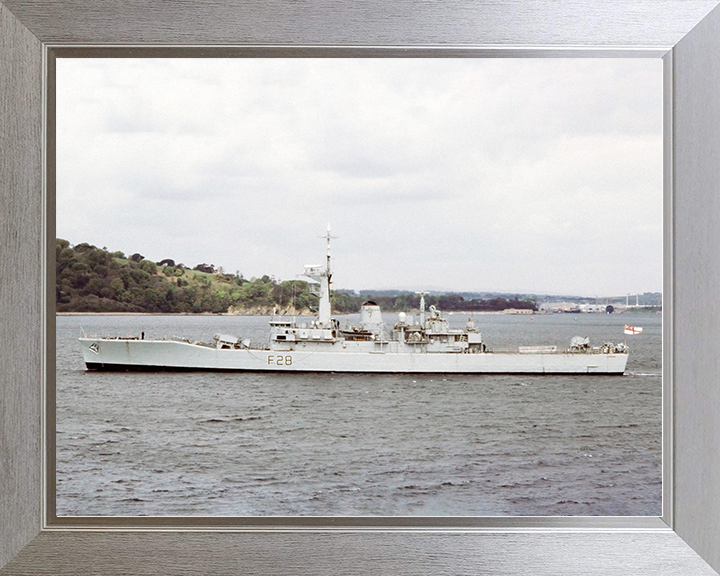 HMS Cleopatra (F28) Royal Navy Leander Class Frigate Port Beam View Photo Print Wall Art Decor Posters, Prints, & Visual Artwork Hampshire Prints 10 x 8 Silver Frame No