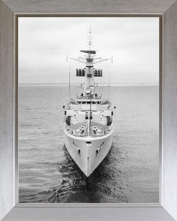 HMS Dido (F104) Royal Navy Leander Class Frigate High Bow View Photo Print Wall Art Decor Posters, Prints, & Visual Artwork Hampshire Prints 10 x 8 Silver Frame No