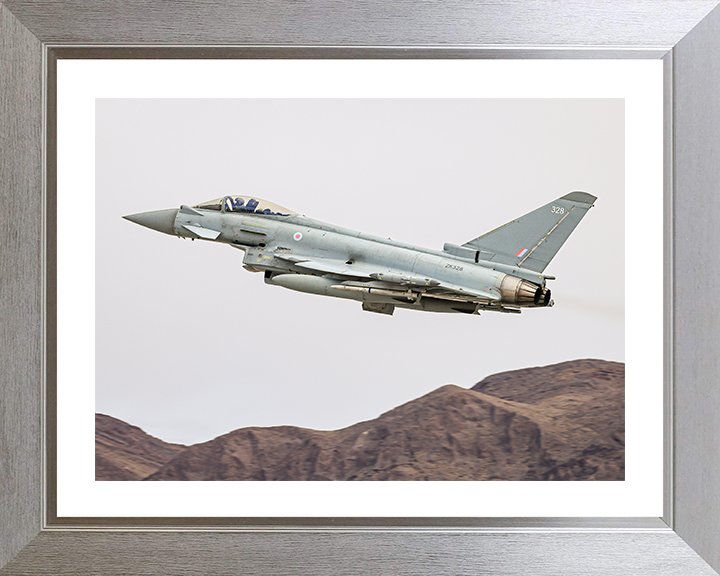 RAF Typhoon Taking Off Photo Print - Royal Air Force Aircraft Hampshire Prints 10 x 8 Silver Frame Yes