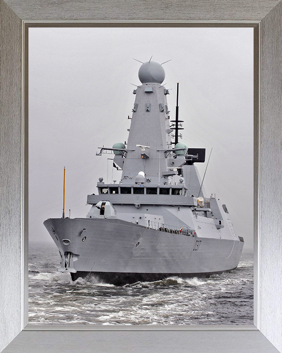 HMS Duncan (D37) Photo Print - Sea Trials - Royal Navy Type 45 Destroyer Hampshire Prints 10 x 8 Silver Frame No