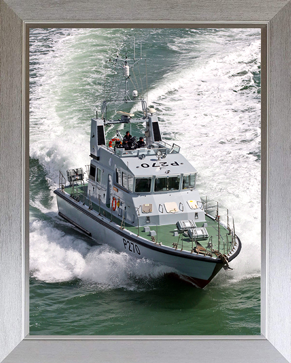 HMS Biter (P270) Photo Print - Starboard Bow 2017 - Royal Navy Archer Class P2000 Patrol Vessel Posters, Prints, & Visual Artwork Hampshire Prints 10 x 8 Silver Frame No