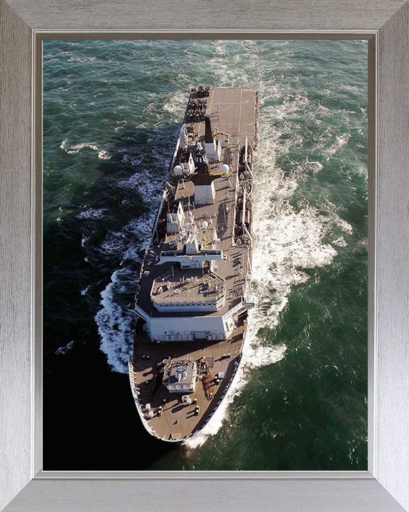 HMS Bulwark (L15) Royal Navy Albion Class Amphibious Ship From Above Photo Print Wall Art Decor Posters, Prints, & Visual Artwork Hampshire Prints 10 x 8 Silver Frame No