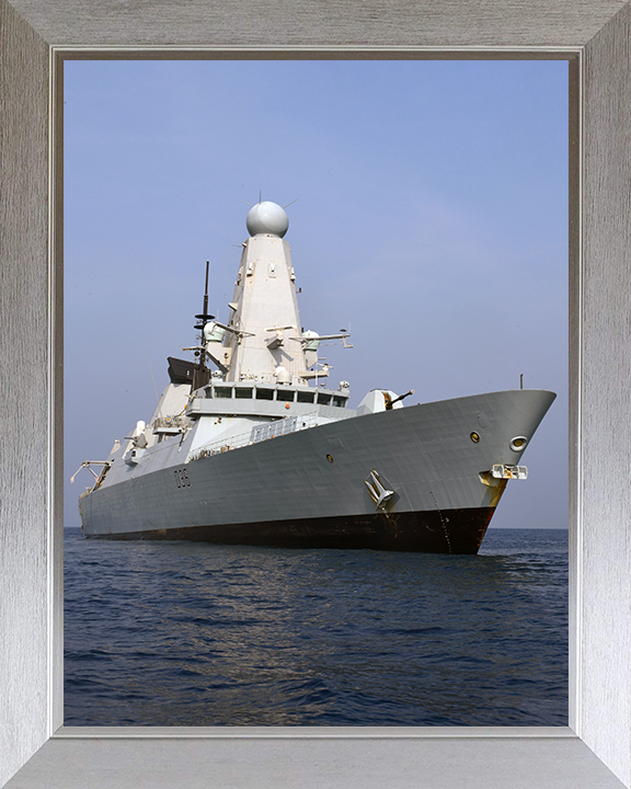 HMS Defender (D36) Photo Print - Op KIPION 2016 - Royal Navy Type 45 Destroyer Posters, Prints, & Visual Artwork Hampshire Prints 10 x 8 Silver Frame No