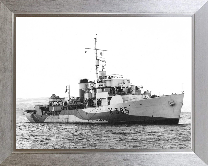 HMS Arabis (K385) Royal Navy Flower Class Corvette Starboard View Warship Photo Print Wall Art Decor Posters, Prints, & Visual Artwork Hampshire Prints 10 x 8 Silver Frame No