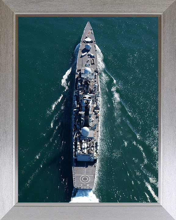 HMS York (D98) Photo Print - Vertical View - Royal Navy Type 42 Destroyer Hampshire Prints 10 x 8 Silver Frame No