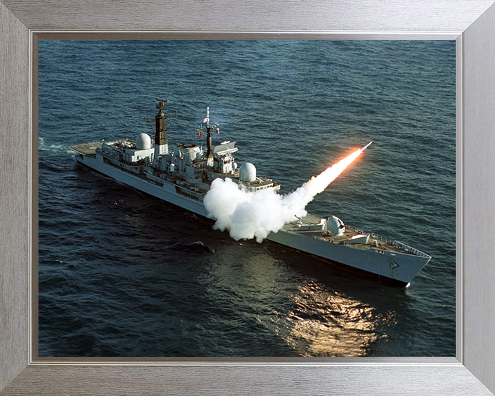 HMS Edinburgh (D97) Photo Print - Fires Sea Dart 2001 - Royal Navy Type 42 Destroyer