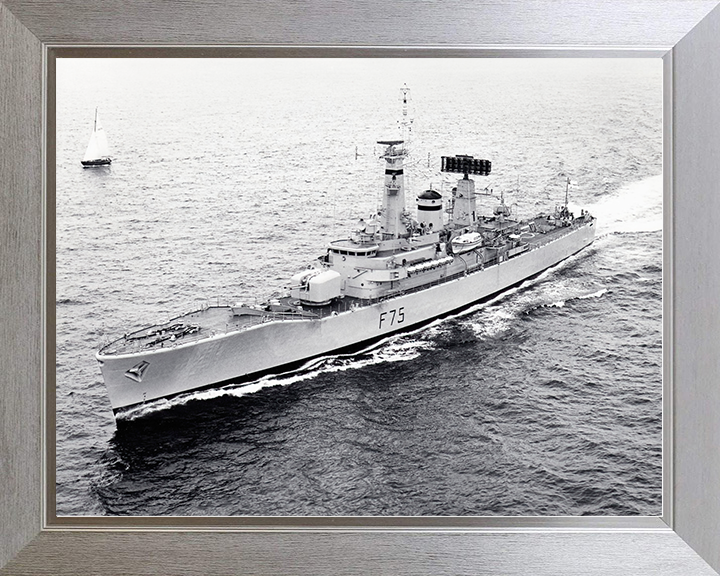 HMS Charybdis (F75) Royal Navy Leander Class Frigate High Port Bow View Photo Print Wall Art Decor Posters, Prints, & Visual Artwork Hampshire Prints 10 x 8 Silver Frame No