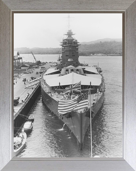 HMS Nelson (28) Photo Print - Balboa 1930 - Royal Navy Nelson Class Battleship Hampshire Prints 10 x 8 Silver Frame No
