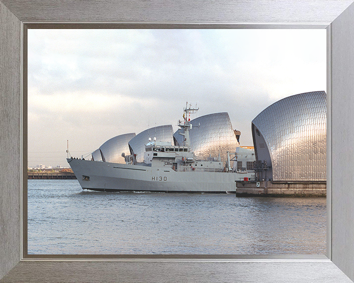HMS Roebuck (H130) Photo Print - Thames Barrier - Royal Navy Coastal Survey Vessel