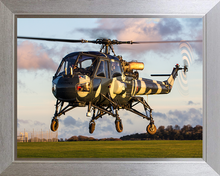 Westland Wasp HAS1 Helicopter in Flight at sunset 2015 Photo Print - Royal Navy Aircraft Posters, Prints, & Visual Artwork Hampshire Prints 10 x 8 Silver Frame No