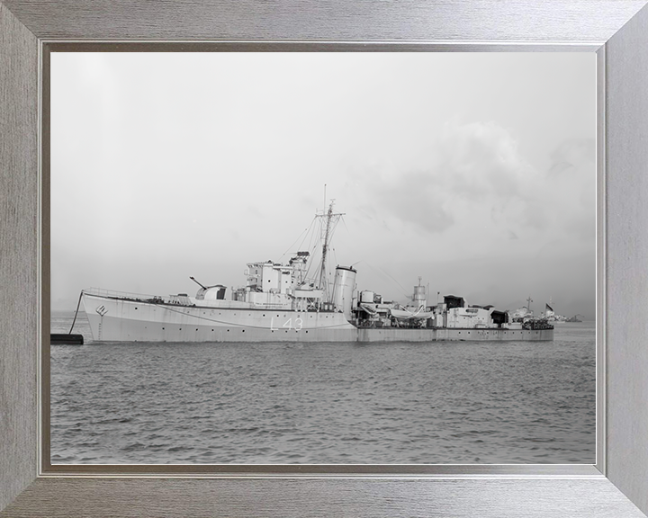 HMS Blackmore (L43) Royal Navy Hunt Class Destroyer At A Buoy Photo Print Wall Art Decor Posters, Prints, & Visual Artwork Hampshire Prints 10 x 8 Silver Frame No