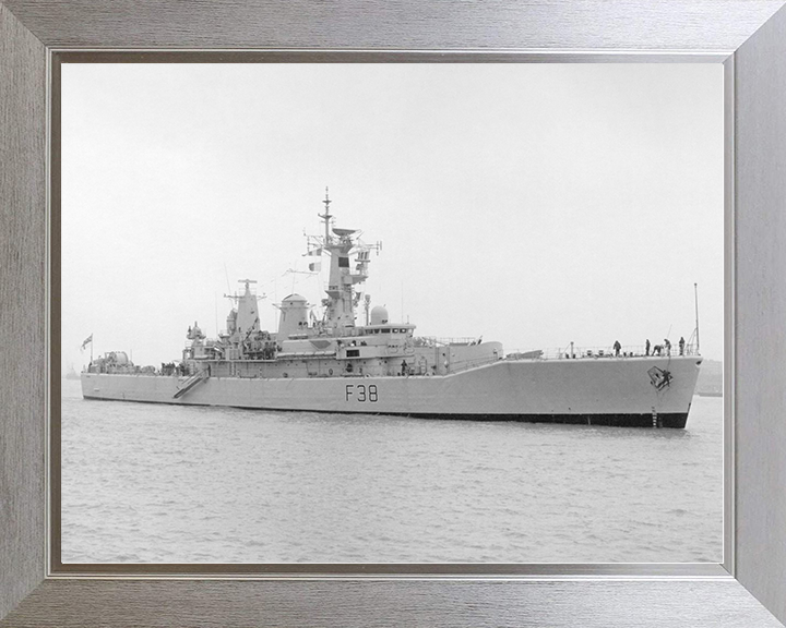HMS Arethusa (F38) Royal Navy Leander Class Frigate Starboard View Photo Print Wall Art Naval Decor Posters, Prints, & Visual Artwork Hampshire Prints 10 x 8 Silver Frame No