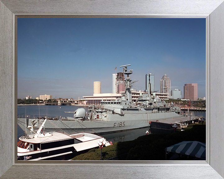HMS Avenger (F185) Royal Navy Type 21 Frigate Alongside Photo Print Wall Art Decor Posters, Prints, & Visual Artwork Hampshire Prints 10 x 8 Silver Frame No