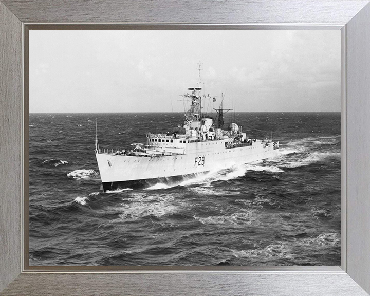 HMS Verulam (F29) Photo Print - at sea 1953 - Royal Navy Type 15 Frigate Posters, Prints, & Visual Artwork Hampshire Prints 10 x 8 Silver Frame No