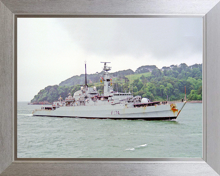 HMS Alacrity (F174) Royal Navy Type 21 Frigate Plymouth Sound Photo Print Wall Art Naval Decor Posters, Prints, & Visual Artwork Hampshire Prints 10 x 8 Silver Frame No