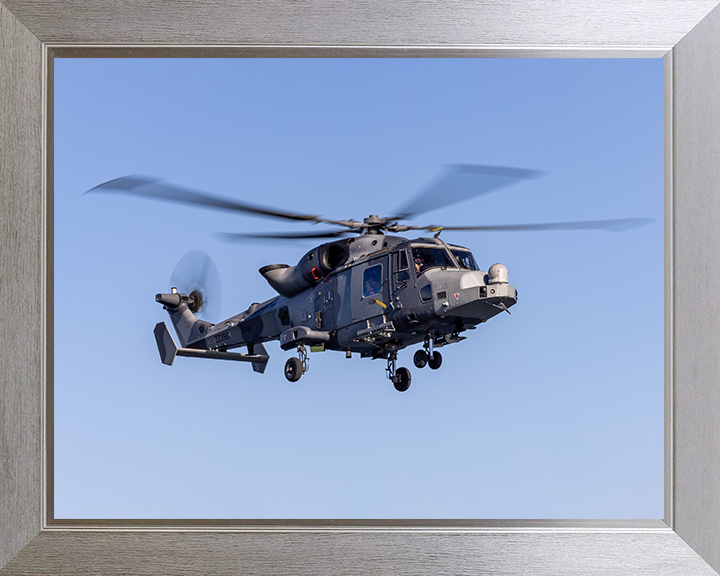 Army Air Corps Wildcat helicopter in flight Photo Print - British Army Hampshire Prints 10 x 8 Silver Frame No