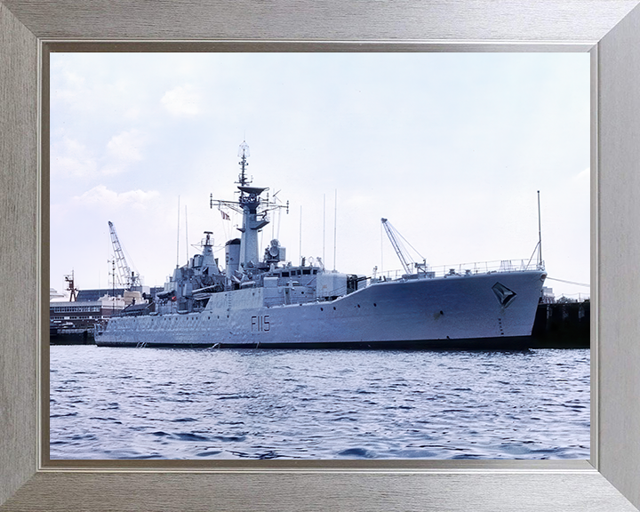 HMS Berwick (F115) Photo Print - Portsmouth 1983 - Royal Navy Rothesay Class Frigate Hampshire Prints 10 x 8 Silver Frame No