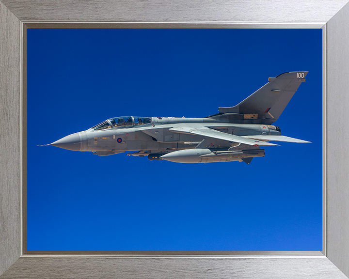 RAF Tornado GR4 in flight Photo Print - Royal Air Force Aircraft Hampshire Prints 10 x 8 Silver Frame No