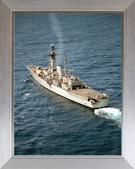 HMS Andromeda (F57) Royal Navy Leander Class Frigate From Above Photo Print Wall Art Decor Posters, Prints, & Visual Artwork Hampshire Prints 10 x 8 Silver Frame No