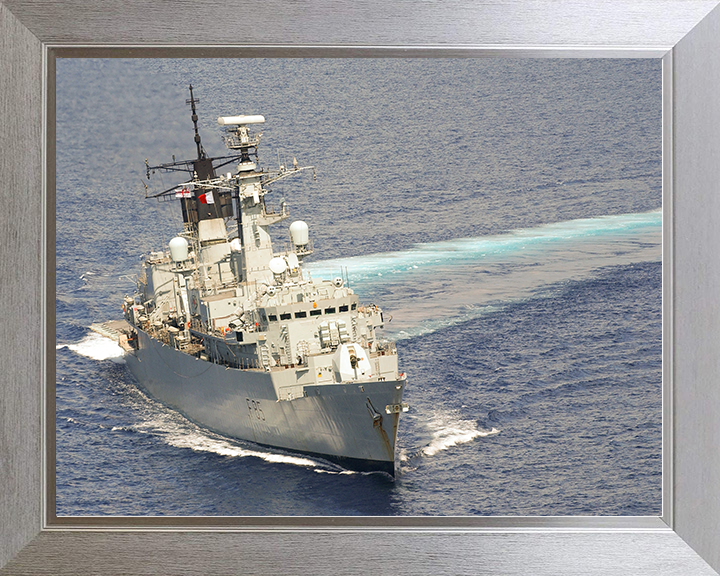 HMS Cumberland (F85) Royal Navy Type 22 Frigate Turning To Port Photo Print Wall Art Decor Posters, Prints, & Visual Artwork Hampshire Prints 10 x 8 Silver Frame No