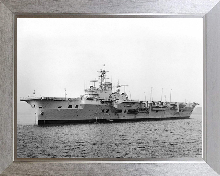 HMS Ark Royal (R09) Royal Navy Audacious Class Aircraft Carrier Low Port Side View Photo Print Wall Art Decor Posters, Prints, & Visual Artwork Hampshire Prints 10 x 8 Silver Frame No