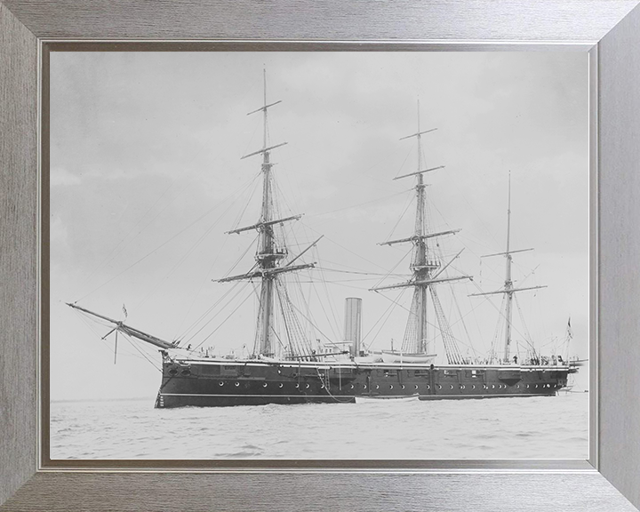 HMS Curacoa (1878) Royal Navy Comus Class Corvette Port Side Photo Print Wall Art Decor Posters, Prints, & Visual Artwork Hampshire Prints 10 x 8 Silver Frame No