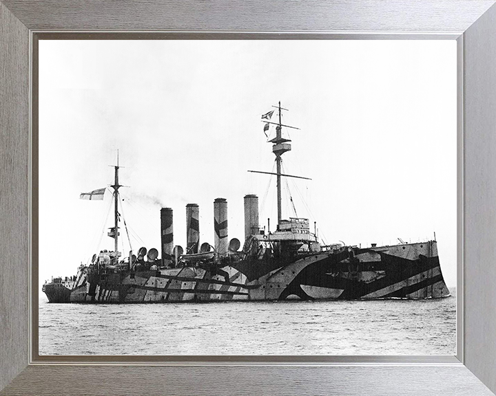 HMS Amphitrite (1898) Royal Navy Diadem Class Cruiser Starboard View Warship Photo Print Wall Art Decor Posters, Prints, & Visual Artwork Hampshire Prints 10 x 8 Silver Frame No