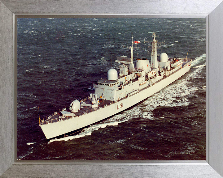 HMS Nottingham (D91) Photo Print - During Sea Trials 1983 - Royal Navy Type 42 Destroyer Posters, Prints, & Visual Artwork Hampshire Prints 10 x 8 Silver Frame No