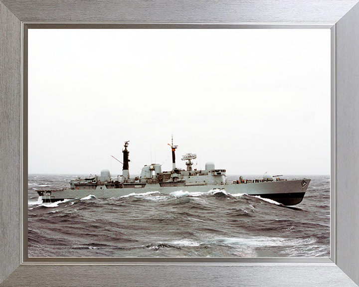 HMS Birmingham (D86) Royal Navy Type 42 Destroyer In Heavy Seas Photo Print Wall Art Decor Posters, Prints, & Visual Artwork Hampshire Prints 10 x 8 Silver Frame No