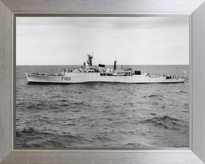 HMS Relentless (F185) Photo Print - At Sea 1950 - Royal Navy Type 15 Frigate Hampshire Prints 10 x 8 Silver Frame No