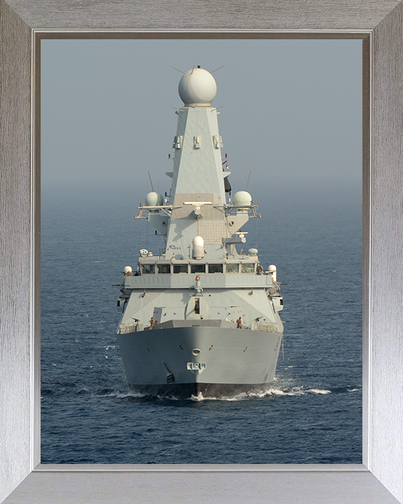 HMS Diamond (D34) Photo Print - Bow View 2012 - Royal Navy Type 45 Destroyer Posters, Prints, & Visual Artwork Hampshire Prints 10 x 8 Silver Frame No