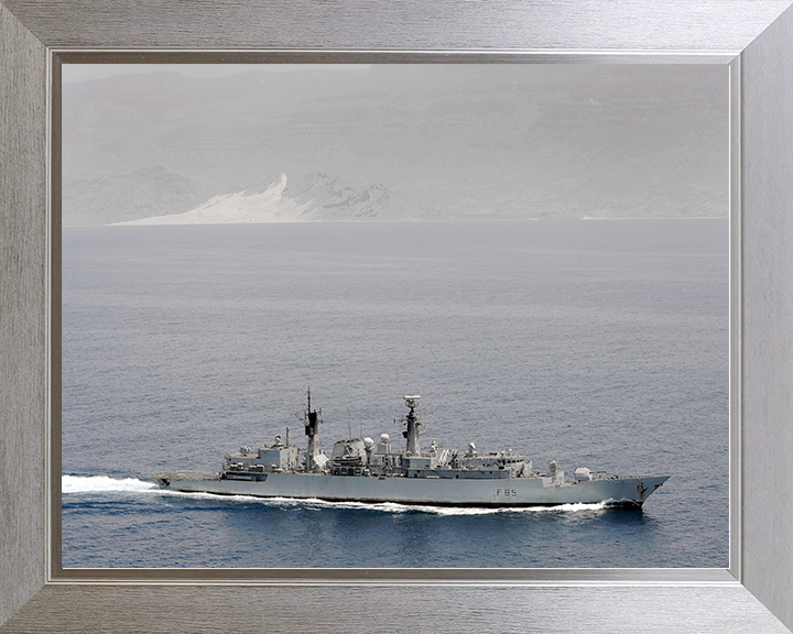 HMS Cumberland (F85) Royal Navy Type 22 Frigate At Speed Photo Print Wall Art Decor Posters, Prints, & Visual Artwork Hampshire Prints 10 x 8 Silver Frame No