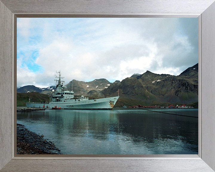 HMS Leeds Castle (P258) Photo Print - South Georgia 2003 - Royal Navy Castle Class Patrol Vessel